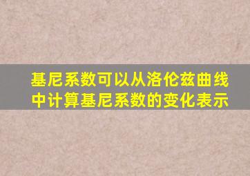 基尼系数可以从洛伦兹曲线中计算基尼系数的变化表示