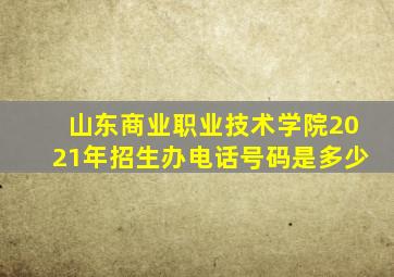 山东商业职业技术学院2021年招生办电话号码是多少